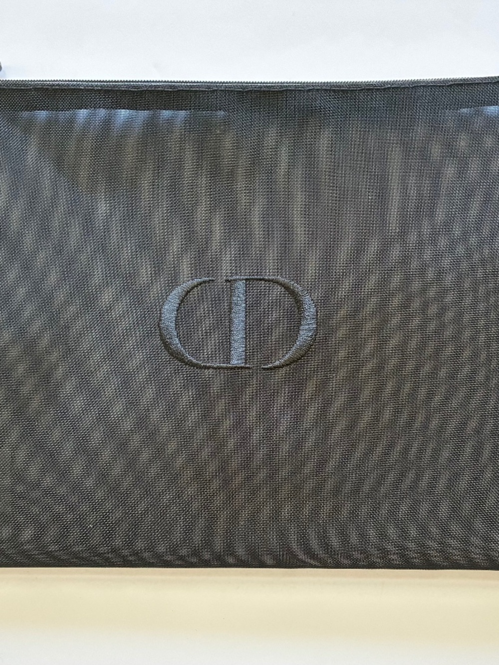 Dior Black Mesh "CD" Embroidered Pouch